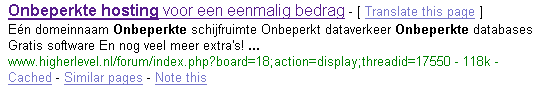 Onbeperkte hosting voor een eenmalig bedrag