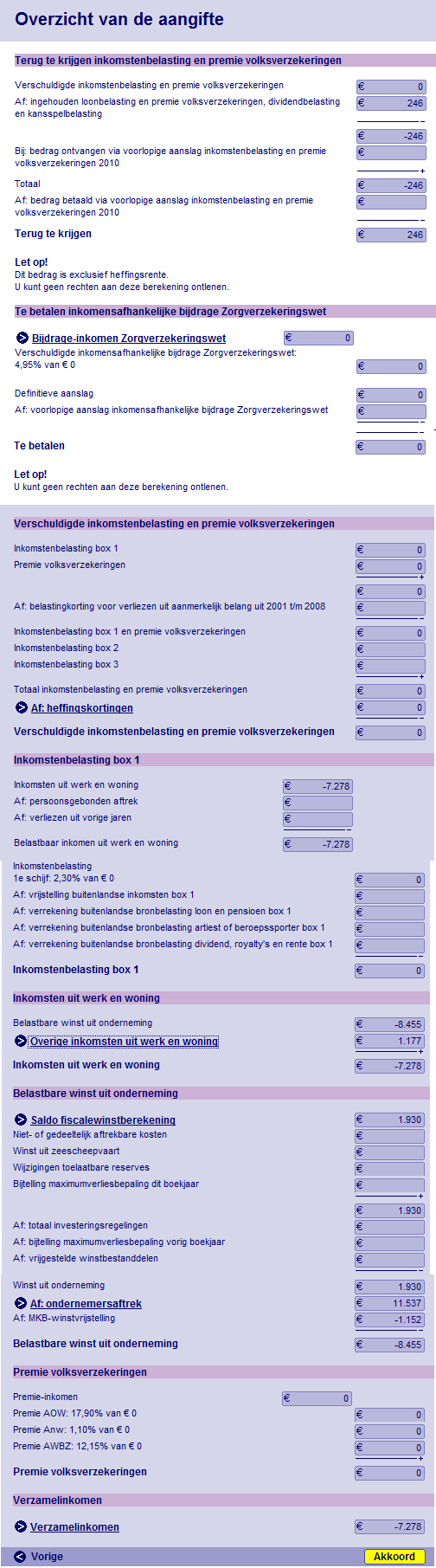 IB voor ondernemers 2010 (Eenmanszaakje en VOF)