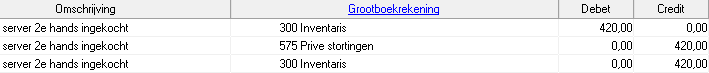 tweedehands + nieuw verwerken in de boekhouding