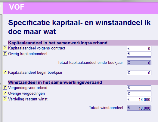 Winstverdeling vof belastingdienst