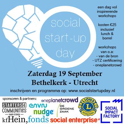 Social Start-up Day 19 September helpt jonge ondernemers 