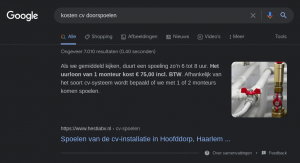 kosten cv doorspoelen